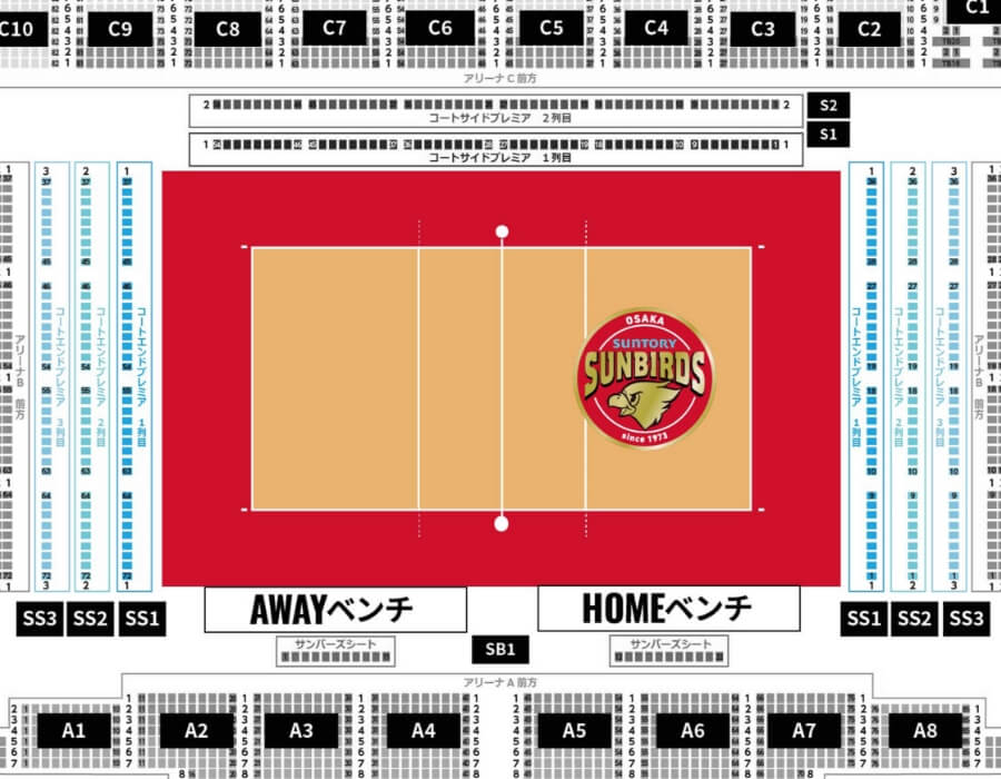 ASUEアリーナ席図表