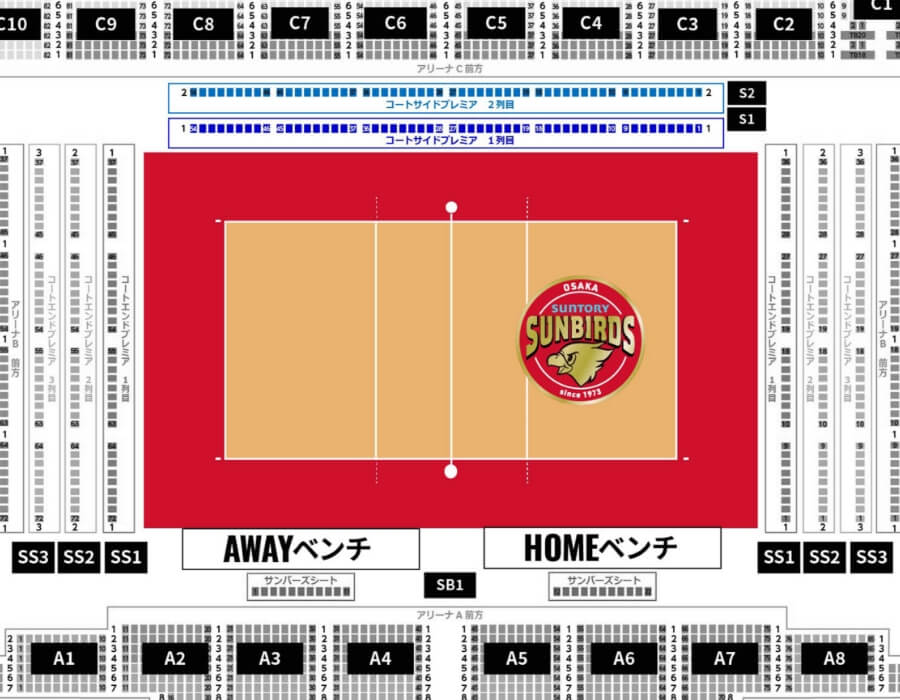 ASUEアリーナ席図表