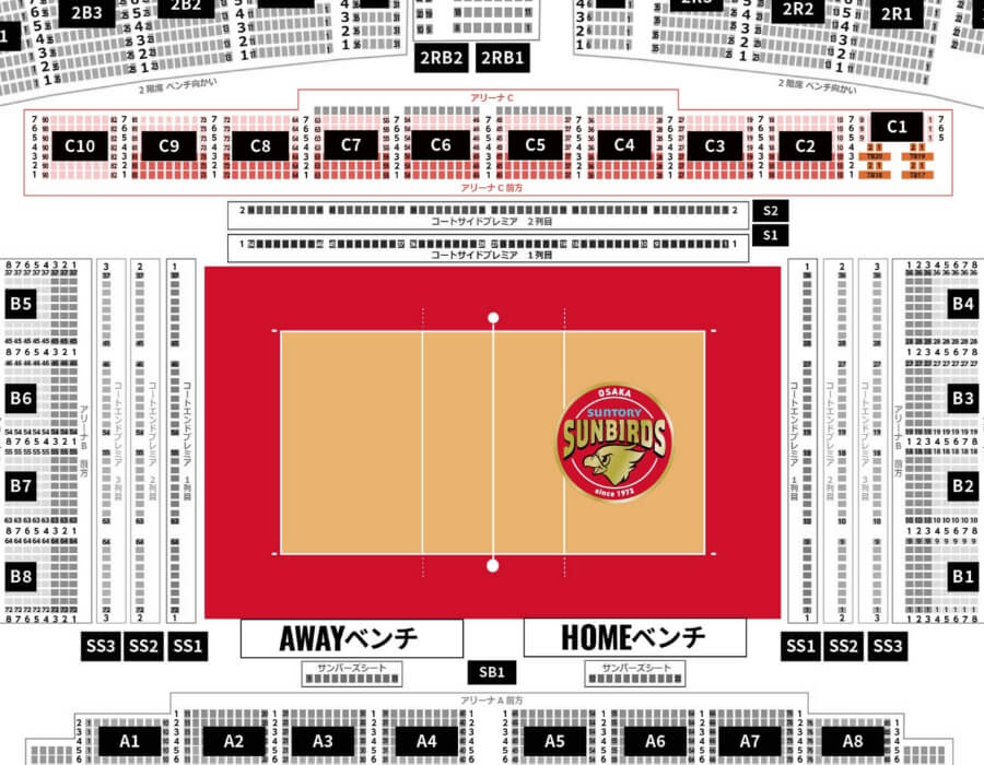 ASUEアリーナ席図表