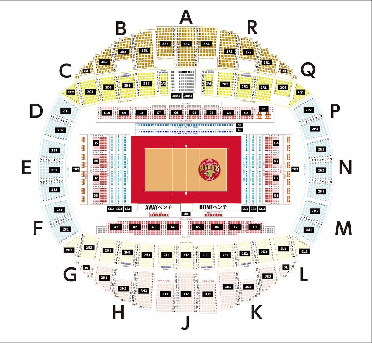 ASUEアリーナ席図表